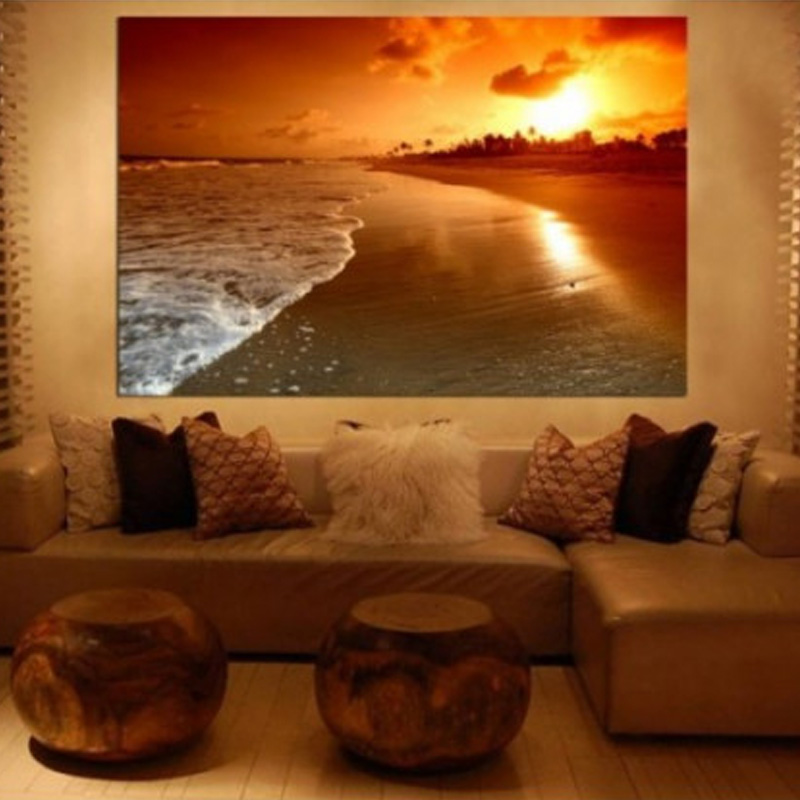 Πίνακας σε καμβά με Θάλασσα με θέα το ηλιοβασίλεμα